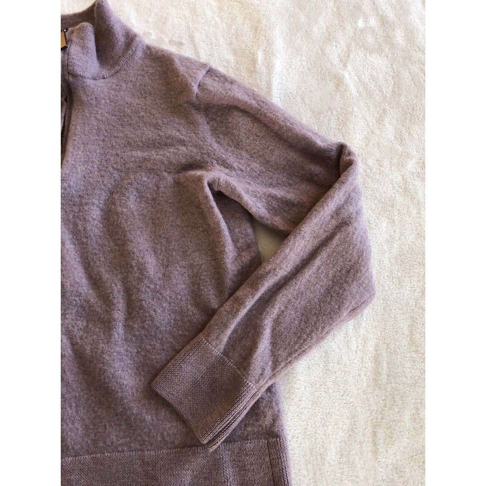 Fairlane Mens Medium 100% Merino Wool 1/4 Zip Sweater Purple Heather Long Sleeve - Picture 3 of 11